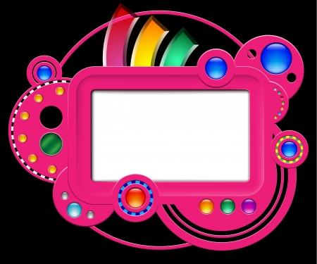 Abstract pink web site with glossy buttonsのイラスト素材