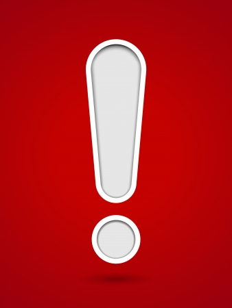 Cut out hole exclamation sign on red backgroundのイラスト素材