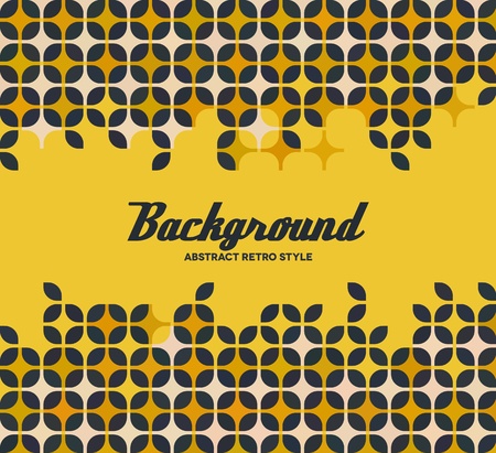 Yellow frame with repeating retro bauhaus patternのイラスト素材