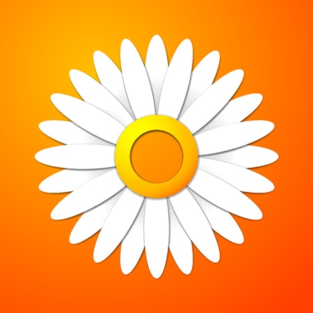 Applique cut flower with leaves and shadowsのイラスト素材