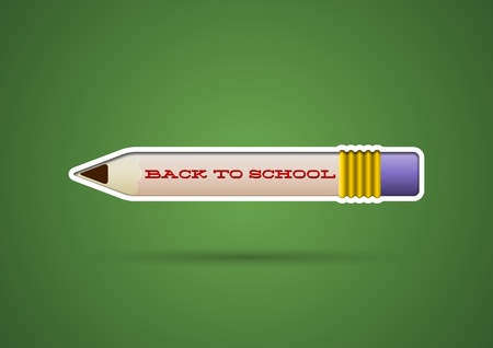 Pencil sticker with eraser on the blackboardのイラスト素材