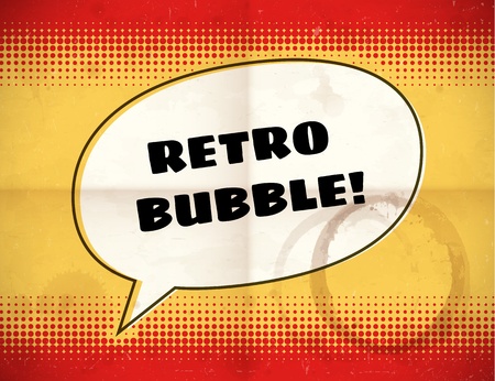 Retro speech bubble on aged halftone cardのイラスト素材
