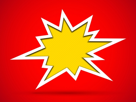 Cut out hole bang sign on red backgroundのイラスト素材