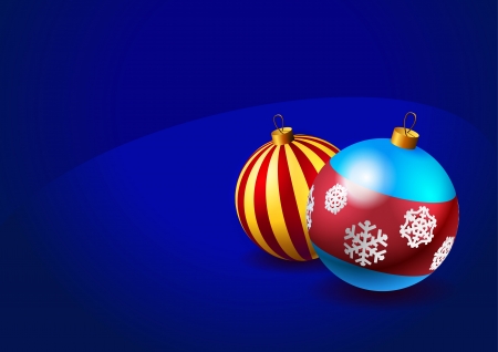 Card with christmas baubles on blue backgroundのイラスト素材