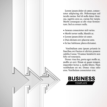 White arrows business template with cut paper layers and shadowsのイラスト素材