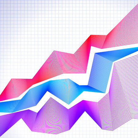 Infographic chart with blended red and blue graphsのイラスト素材