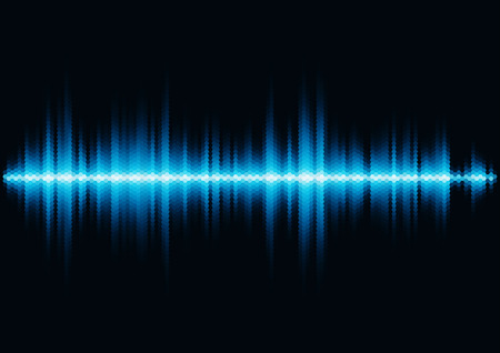 Blue shiny sound waveform with hex grid light filterのイラスト素材
