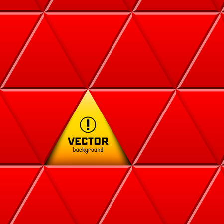 Abstract red triangular pattern with yellow hole signのイラスト素材