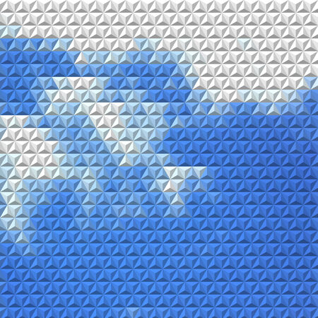 Abstract background with mosaic clouds made of triangles