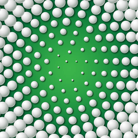 Circular frame made of concentric golf ballsのイラスト素材
