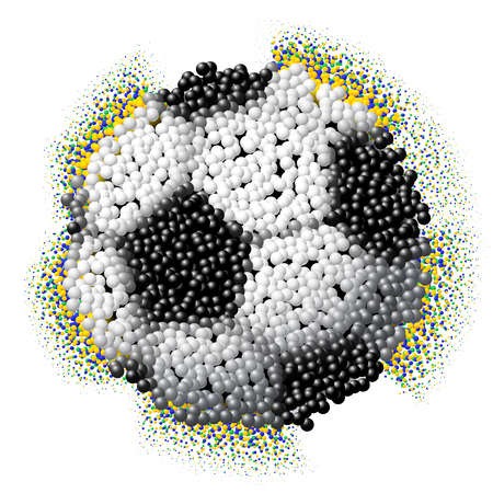Classic soccer ball made of scattered 3D particles for Brazilのイラスト素材