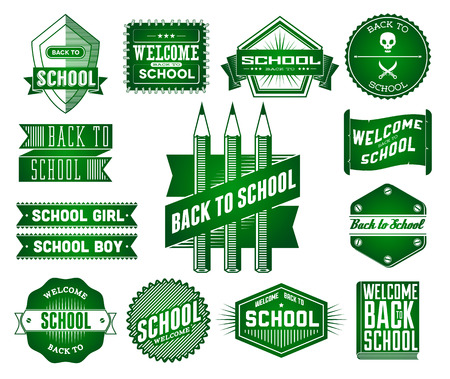 Set of Back to School vintage labelsのイラスト素材