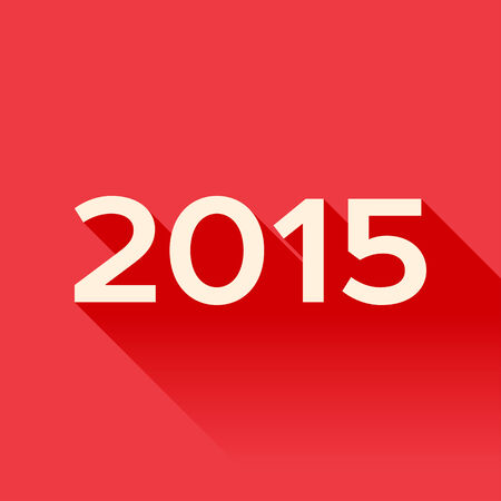 2015 year sign with long shadow on the redのイラスト素材