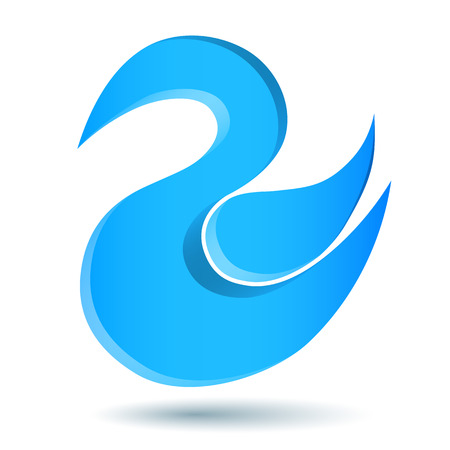 Blue twitter bird logo with swirl shapeのイラスト素材