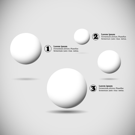 Infographics with group of flying numbered white ballsのイラスト素材