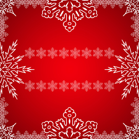 Christmas frame with drawn snowflakes on the edgeのイラスト素材