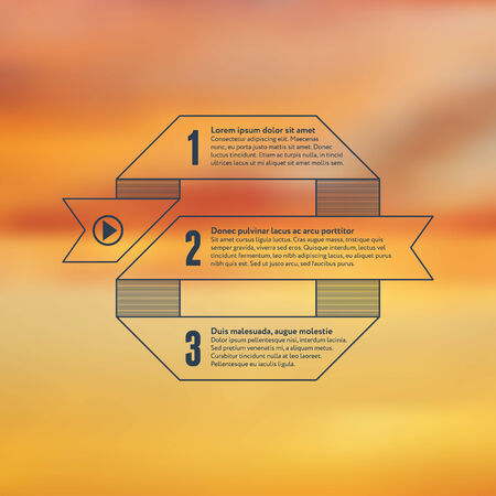 Numbered business infographic with colorful blurry backgroundのイラスト素材