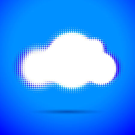 Halftone cloud shape with color chroma aberrationsのイラスト素材