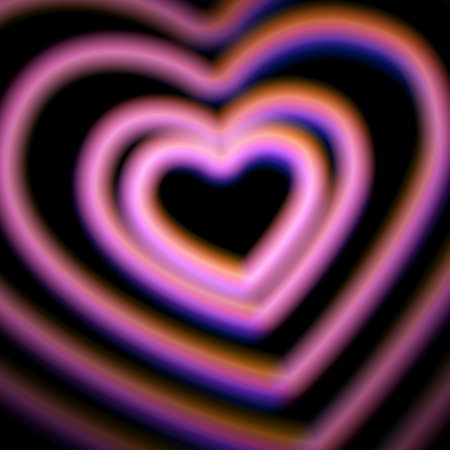 Retro pink heart card with colorful aberrationsのイラスト素材