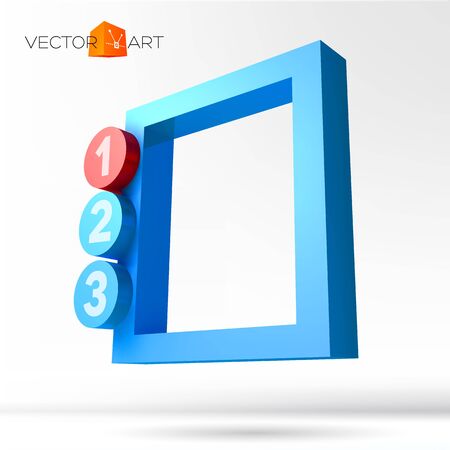 Infographic 3D frame with numbered option buttonsのイラスト素材