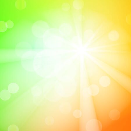 Abstract bokeh sparkles on green and yellow blurred backgroundのイラスト素材