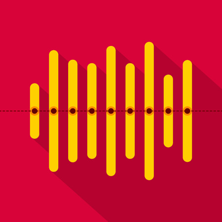 Infographics with yellow overlapping bars, dotted center line and long shadowのイラスト素材