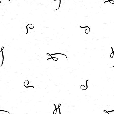 Seamless pattern with hand drawn calligraphic vignettesのイラスト素材