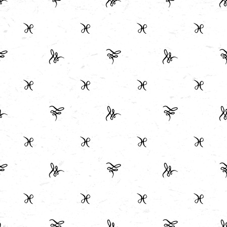 Seamless pattern with hand drawn calligraphic vignettesのイラスト素材