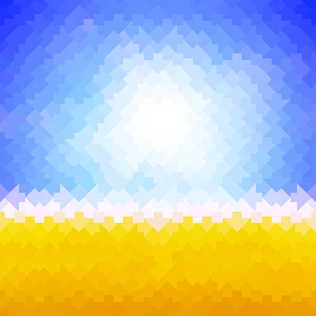 Shiny sun background made of arrow pattern tilesのイラスト素材