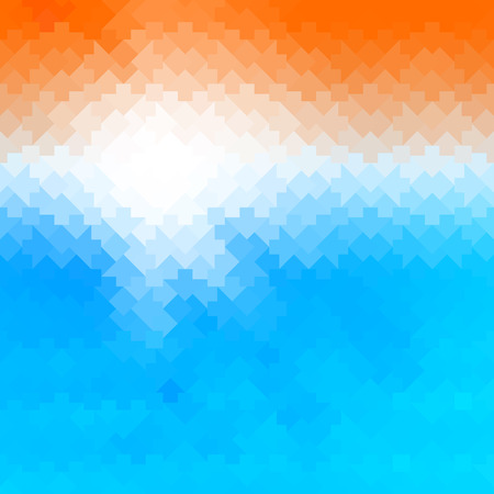 Shiny sun background made of arrow pattern tilesのイラスト素材