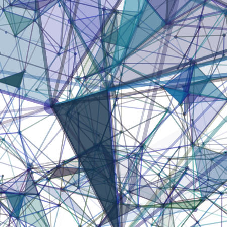 Abstract background with dotted grid and triangular cells