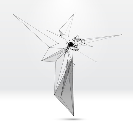 Abstract background with dotted grid and triangular cellsのイラスト素材