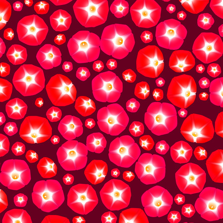 Summer pattern with flowers ipomoea red starのイラスト素材