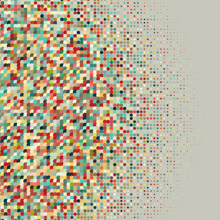 Flat colorful ornament with retro halftone dotsのイラスト素材