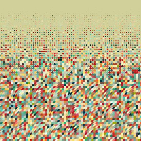 Flat colorful ornament with retro halftone dotsのイラスト素材