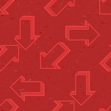 Seamless pattern with grungy arrows on aged paperのイラスト素材