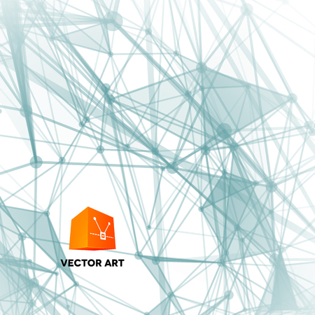 Abstract background with dotted grid and triangular cellsのイラスト素材