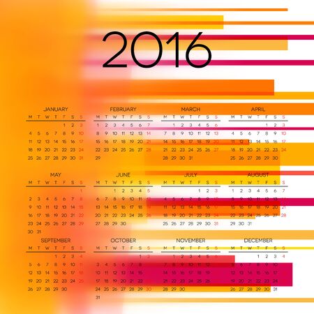 Calendar 2016 template design with header pictureのイラスト素材