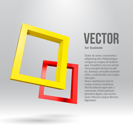 Two colorful rectangular 3D frames for your presentationのイラスト素材