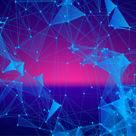 Abstract background with dotted grid and triangular cellsのイラスト素材