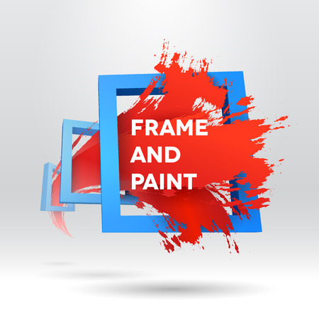 3D typographic template with out of frame brush strokeのイラスト素材