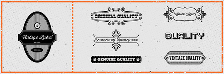 Set of vintage hipster labels on grungy cardのイラスト素材