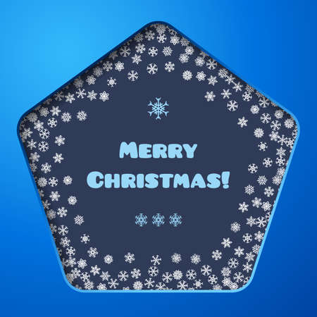 Scattered snowflakes under the geometric retro frameのイラスト素材