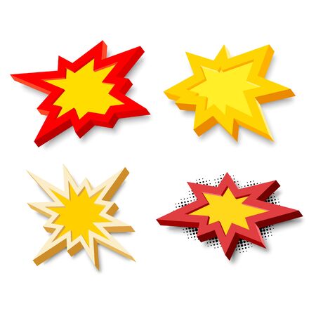 Bang explosion sign with 3D style and shadowのイラスト素材
