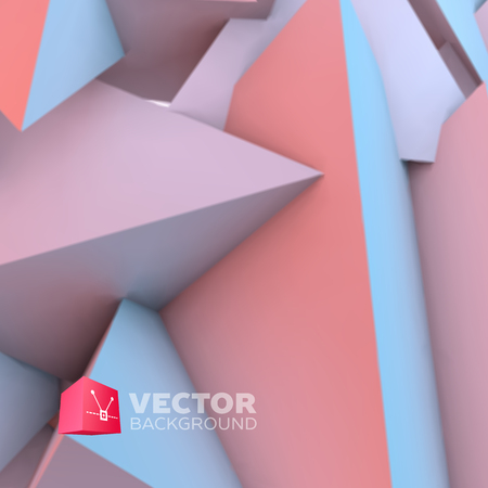Abstract background with overlapping rose quartz and serenity pyramidsのイラスト素材