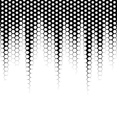 Background with gradient of monochrome hex gridのイラスト素材