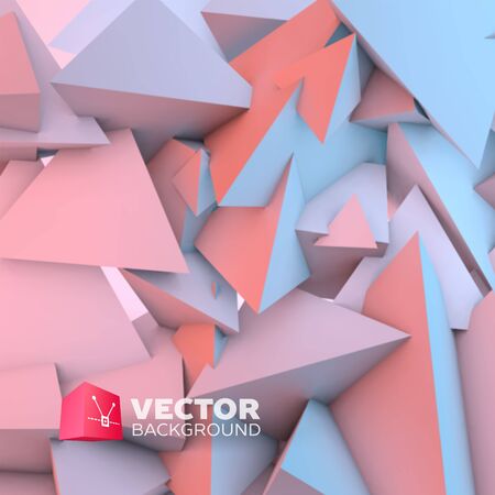 Abstract background with overlapping rose quartz and serenity pyramidsのイラスト素材