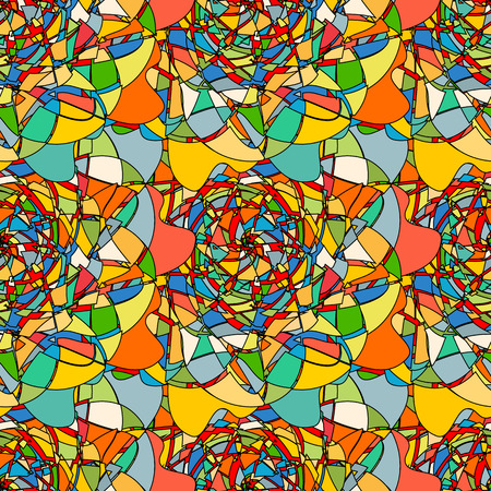 Seamless pattern with abstract broken glass colorful shapesのイラスト素材