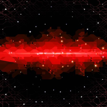 Abstract background with technology cloud, flares and connectionsのイラスト素材