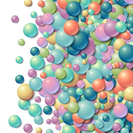 Background with scattered messy glowing rubber ballsのイラスト素材
